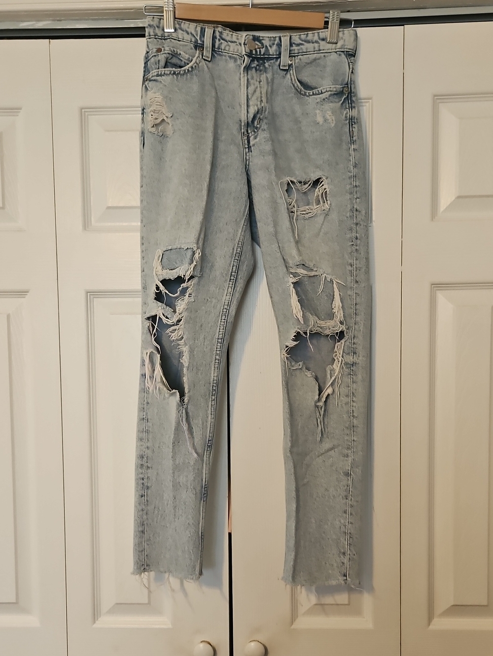 &Denim Light Wash Distressed Girls Jeans